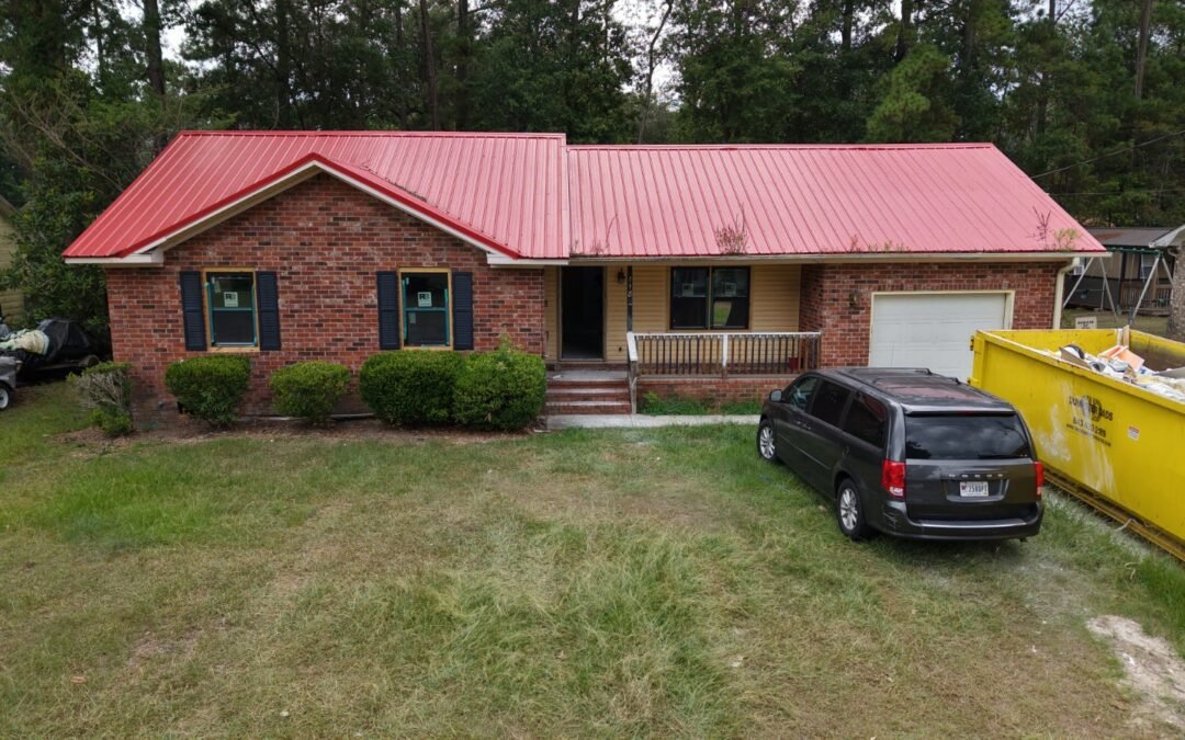 A brick ranch under a bold new roof